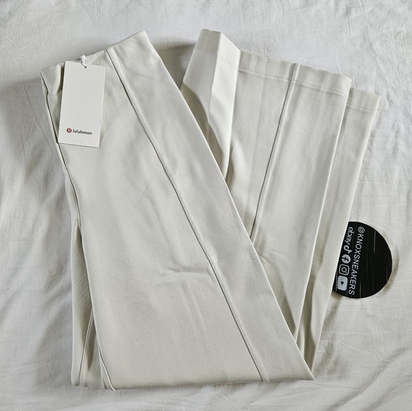 Lululemon Stretch Knit Straight Leg Pull On Pant BONE Beige Women's Size XLarge - Picture 1 of 9